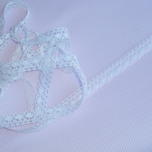 1/2&quot;  White Cluny Cotton Lace / Crocheted Lace Edging / French Lace / CI1649