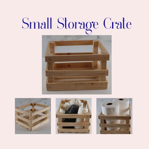 Handmade Wooden Storage Crate - Rustic Small Organizer Crate for Home, Kitchen, or Office | Farmhouse Decor Gift