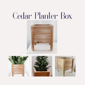 Handgemaakte cederhouten plantenbak: rustieke houten bloembak voor buiten