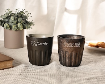 Personalized Ceramic Mug with Name, Rustic Handcrafted Pottery Coffee Cup, Custom Tea Mug, Artisan Gift for Her, Him, Family & Friends