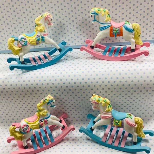 Rocking Horse, Baby Shower Topper, Victorian Style Rocking Horse Figurine, Rocking Horse Topper, Rocking Horse Cake Topper