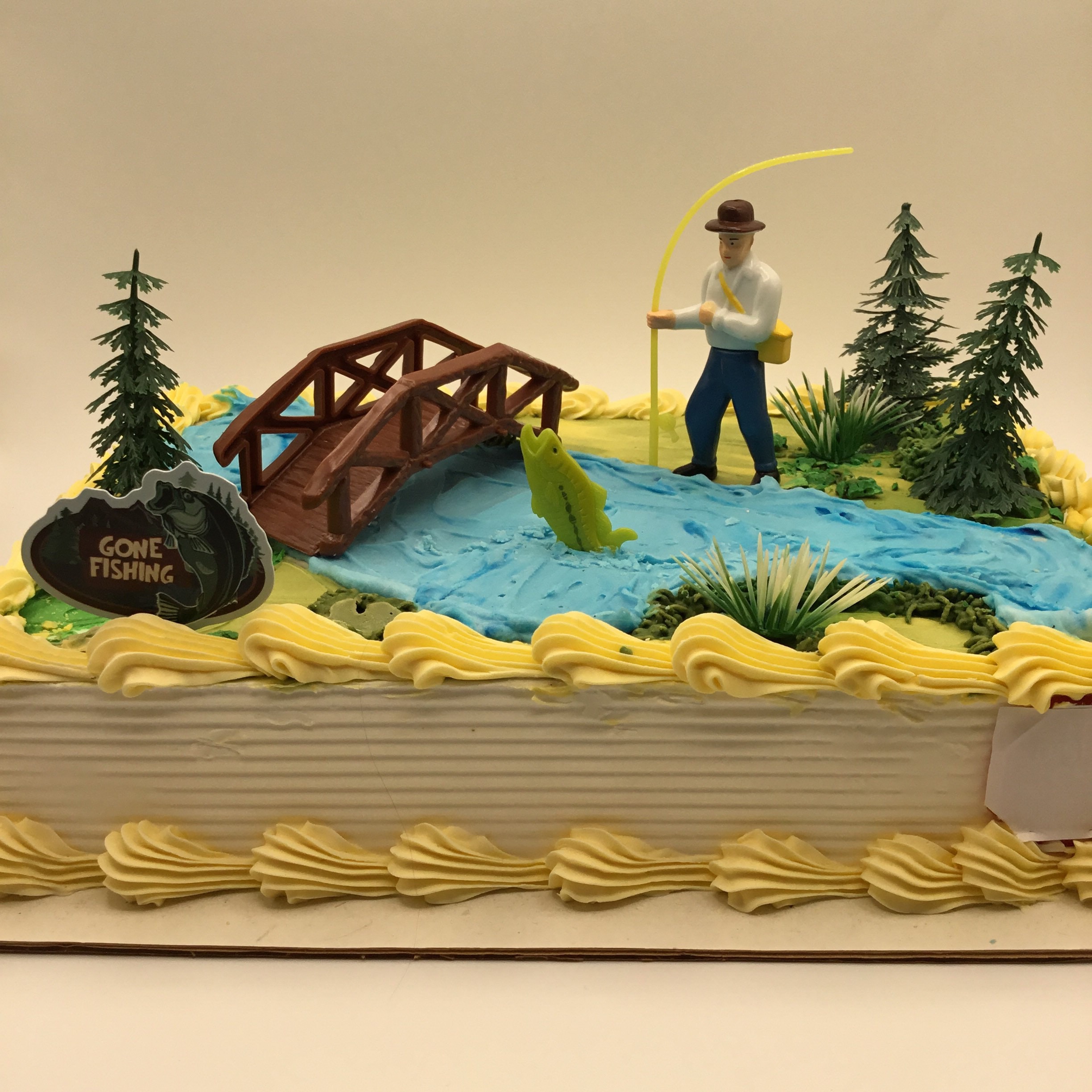 Gone Fishing Cake Kit / Fishermans Birthday Cake Kit / DIY