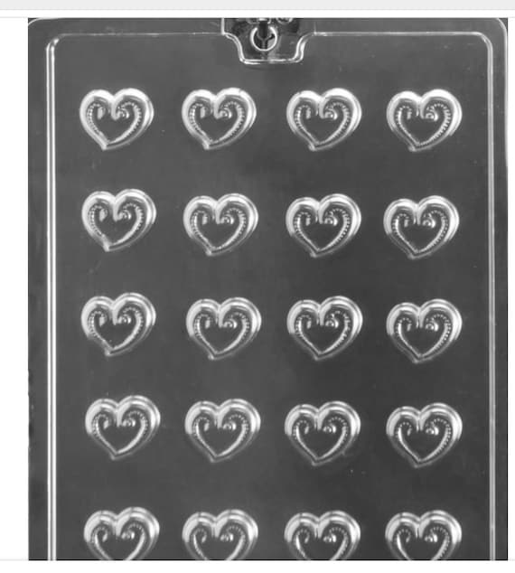 Heart Swirl Candy Mold / Wedding Heart Mold / Bite Size Heart Mold /  Chocolate Candy Molds / Heart Candy Mold For Cupcake Toppers