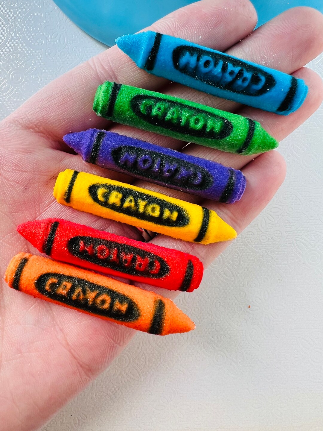 Edible Crayon Sugar Toppers/ Cupcake Cake Birthday Etsy