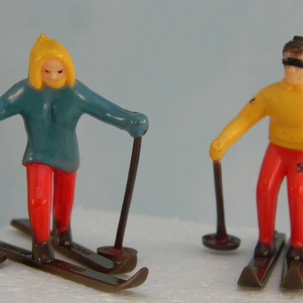 Winter Ski Cake  Skiers set of 2  Winter Sports Ski Cake  Vintage  Skiers  Ski Cake Toppers Birthday for Skier