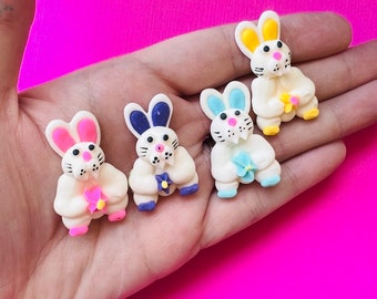 Royal Icing Assorted Bunny Toppers  Edible Easter Cupcake Bunnies  Easter Toppers