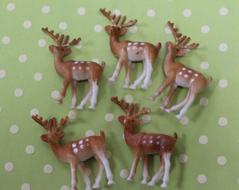 Deer Cupcake Cake Toppers / Holiday Reindeer / Decorations / Hunting /(pack of 6)
