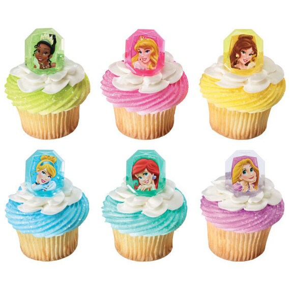 Disney Princess Toppers Princess Jewel Cupcake Toppers Etsy