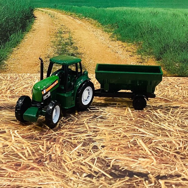 Green Tractor Topper    Tractor with Wagon   Farm Birthday   farming  farm tractor   Farm Birthday Party Cake  Tractor Pulls