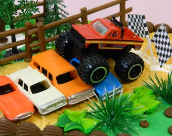 Monster Truck Cake Kit / Big Truck Crushing Cars Birthday / DIY Easy Monster Truck Cake Kit / Truck Birthday Party