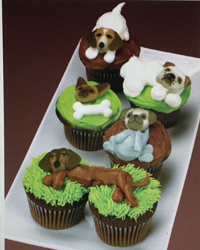 Edible Dog Face Sugar Pieces / Cupcake Toppers / Decorations / Etsy