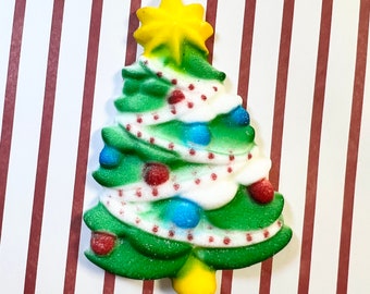 Christmas Trees (2) for Gingerbread Houses  / Decorated Sugar Trees for your Christmas Cakes and Gingerbread Decor / 4 inch Sugar Trees