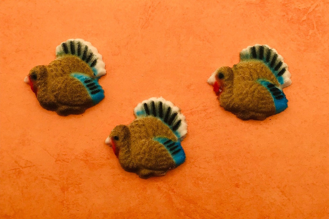 Thanksgiving Sugarturkey 12 / Turkey Dessert Toppers / Edible