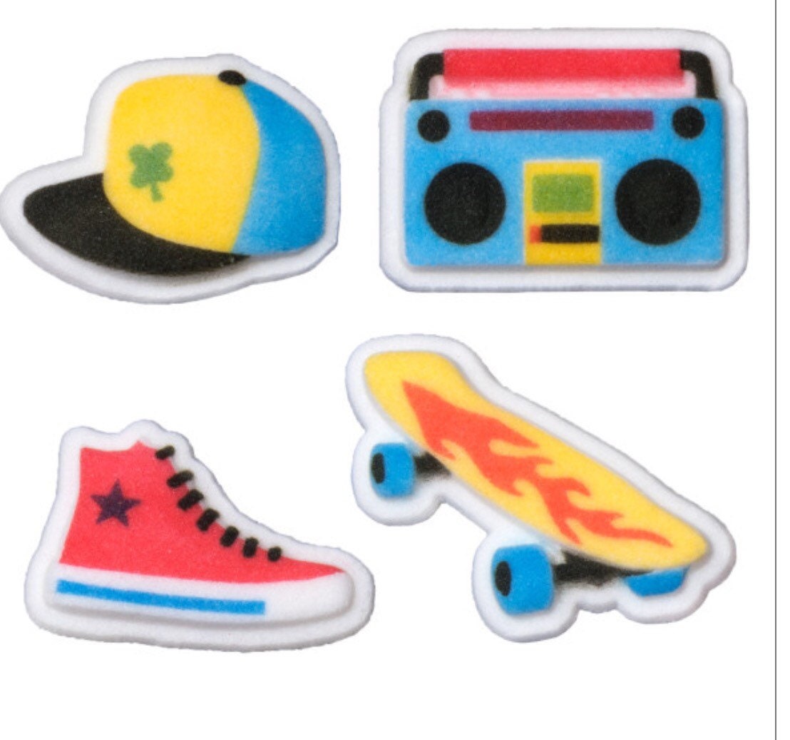 Skate Park Toppers 8 / Teenage Cupcake Toppers / Edible Sugar | Etsy