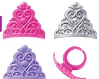Princess Crown Rings / Crown Birthday Toppers/ Princess Birthday Cupcakes /