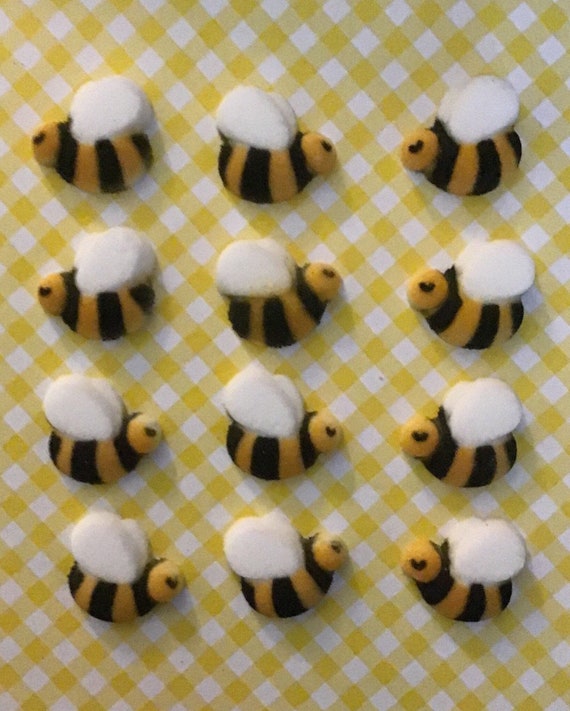 Shop Bumble Bee Sugar Toppers, Edible Bee Cupcake + Cake Toppers – Sprinkle  Bee Sweet