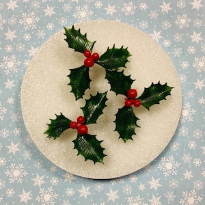 Holly Berry Felt Pick, Christmas Pick, Wreath Embellishment, Craft  Supplies, Picks and Sprays, DIY, Christmas Holly, Christmas Decor, Felt 