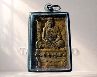 Luang Phor Tuad Amulet: Silver Case, Yantra Script | Protection and Blessings | Metta-Blessed™