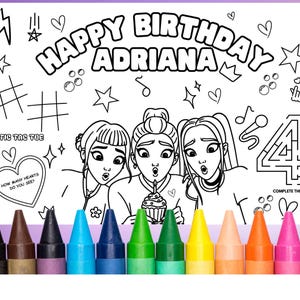 K POP DEMON HUNTERS Birthday Placemat \ Party Placemat \ Party Activity Sheet \ kpop Party /Saja Boys / Kpop | Kids Activity Coloring Page