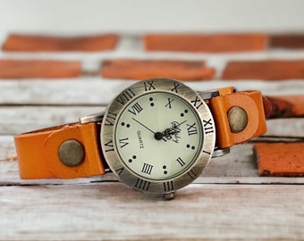 Frauen sehen wrap um Damenuhr braune Uhr mit Herbst Blatt Charme Geschenk für ihre Frauen Armbanduhr boho Uhr Festival Uhr Natur