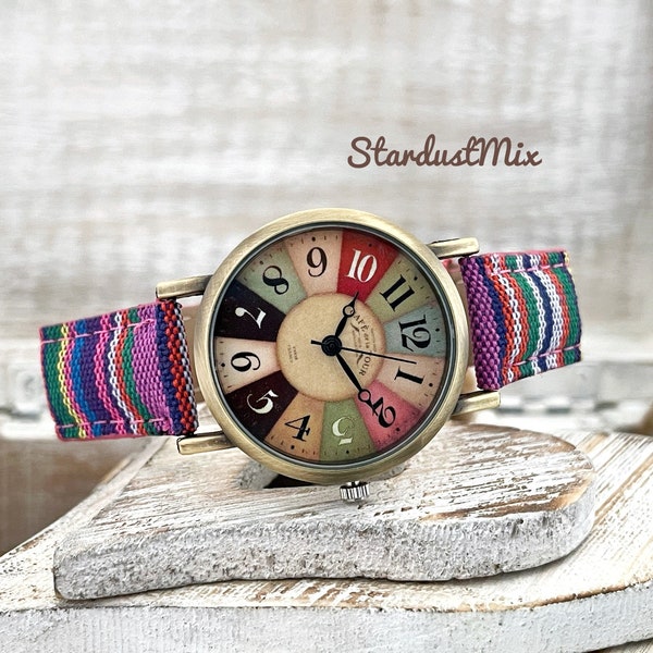 La pulsera de cuero de la mujeres, regalo para ella, relojes de las mujeres, reloj de señoras, reloj del boho, reloj de la vendimia, relojes