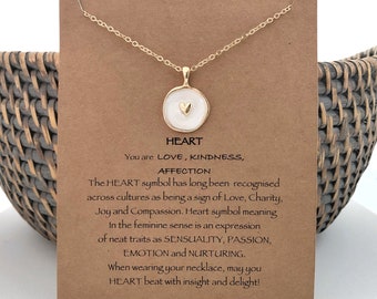 Collier pendentif COEUR de chaîne délicate avec un message/collier de robe de coeur doré personnalisé/collier de charme de coeur cadeau significatif pour elle