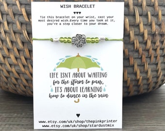 Wish charm bracelet with a motivational and encouraging message/Best friend gift/Sister gift/Wish bracelet/Wish charm jewelry