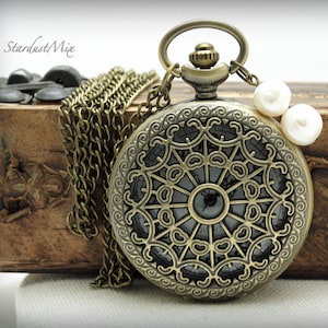 Watches for women/Pocket watch/necklace locket/steampunk watch/steampunk jewelry/vintage watch/gift for her/gift for women/boho necklace