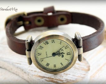 Vrouwen kijken wrap rond dameshorloge bruin horloge met herfstblad charme cadeau voor haar vrouwen horloge boho festival horloge natuur