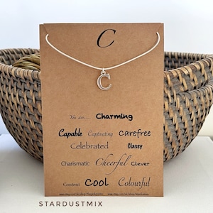 Collar cadena de serpiente con iniciales alfabéticas Nombre Carta/Collar de cadena delicada/Collar motivacional Regalo para ella