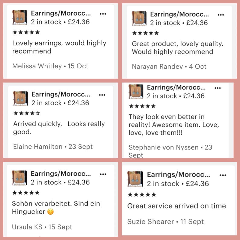 Handmade earrings gift for her/Handmade jewelry gifts for women/Sterling Silver Moroccan blue drop earrings dangle/boho earrings/Christmas image 17