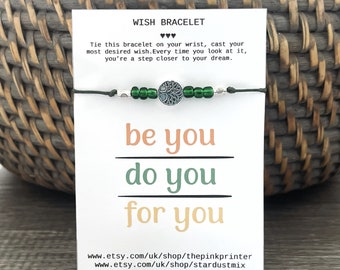 Wish charm bracelet with a motivational and encouraging message/Best friend gift/Sister gift/Wish bracelet/Wish charm jewelry