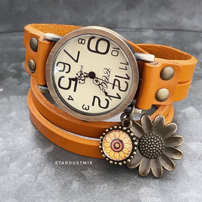 Vraie montre-bracelet millésimée de cuirVera pelle Vintage orologio da polso image 5