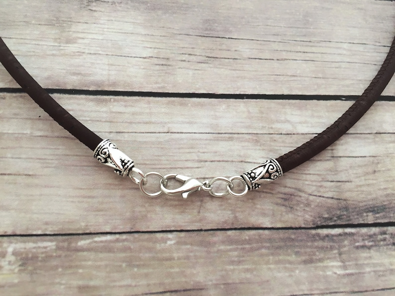 Necklace With Cork String and Heart Pendant Cork Jewelry Etsy