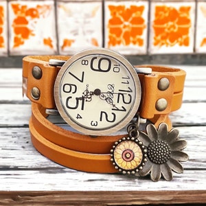 Vraie montre-bracelet millésimée de cuirVera pelle Vintage orologio da polso image 2