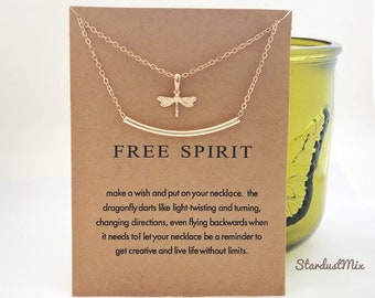 Halskette mit einer Nachricht, Boho, Personalisierte Halskette, sinnvolles Geschenk für sie, Geschenk für Frauen, macht Halskette, freier Geist, Silber Geschenk
