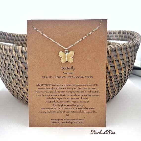 Necklace With a Message Butterfly 