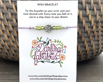 Wish charm bracelet with a motivational and encouraging message/Best friend gift/Sister gift/Wish bracelet/Wish charm jewelry