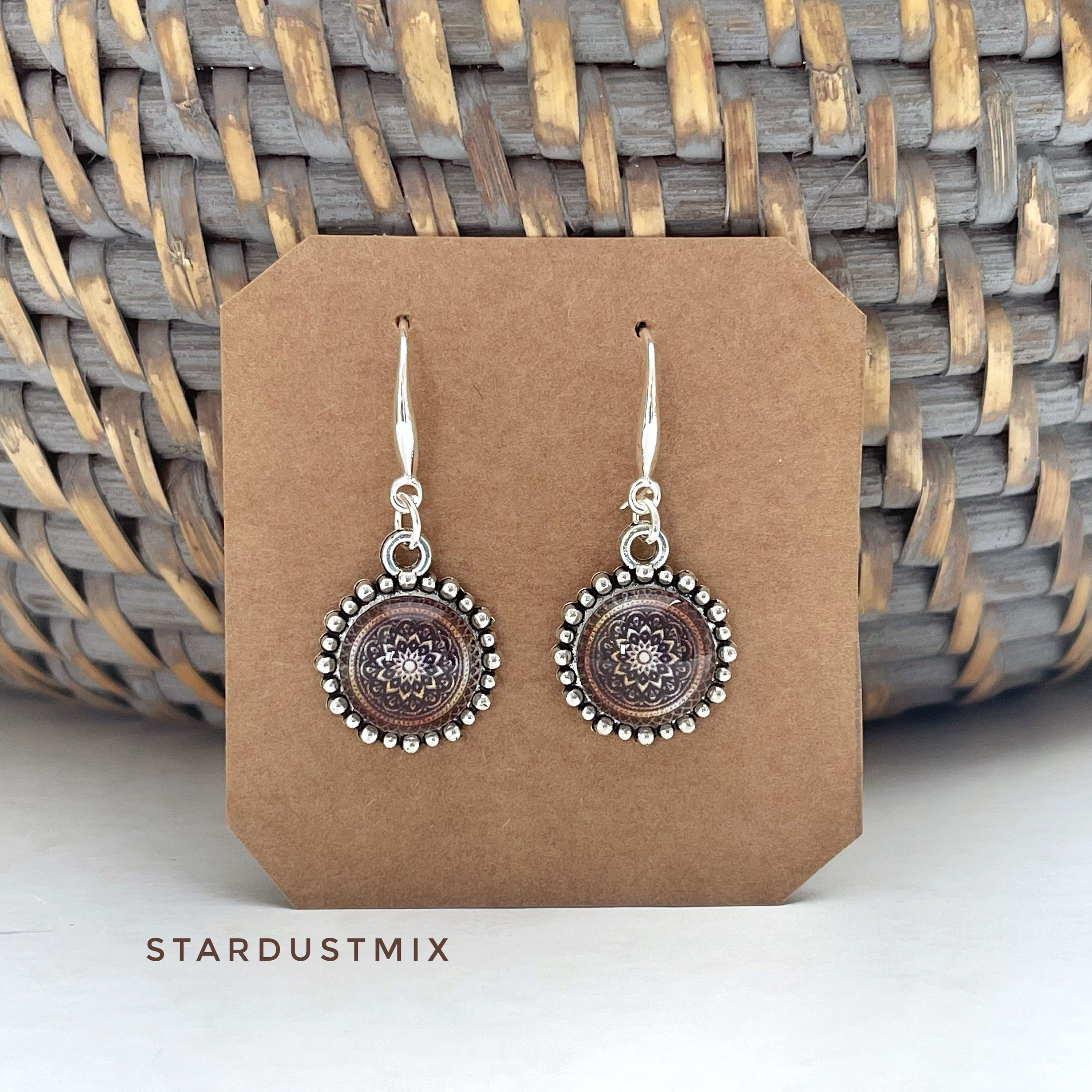 Handmade earrings gift for her/Handmade jewelry gifts for women/Blue Silver drop earrings dangle/Statement earrings Christmas gift for mom