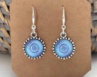 Earrings/Boho minimalist handmade jewelry/Sky blue boho earrings/Antique silver dangle earrings/drop earrings/gifts for her/hippie earrings