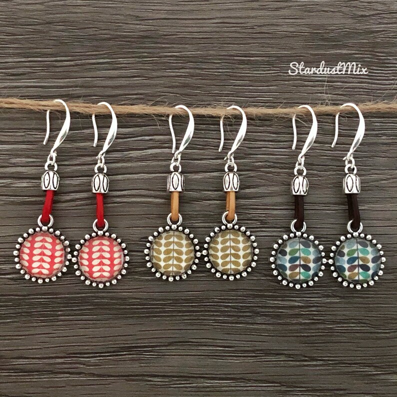 Earrings with silver and leather elementswomen\u2019s earringsethnic boho earringsbohemian dangle earringsdainty mandala earringsgifts