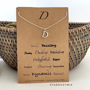 Collar cadena de serpiente con iniciales alfabéticas Nombre Carta/Collar de cadena delicada/Collar motivacional Regalo para ella