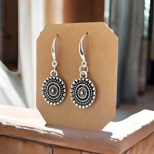 Sterling silver Boho ethnic Earrings for women/antique silver minimalist boho earrings/dangle earrings/bohemian earrings/drop earrings