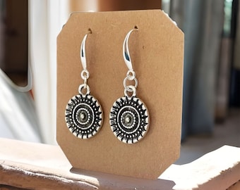 Srebrne kolczyki w stylu boho etniczne dla kobiet/minimalistyczne kolczyki boho ze srebra próby 925/zwisające kolczyki/kolczyki boho/kolczyki wiszące