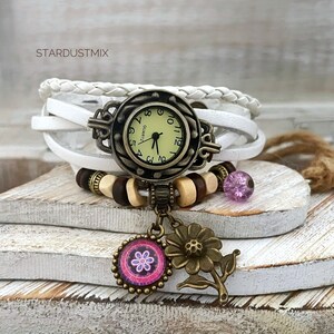 Watches for women/Womens watch/leather bracelet/vintage watch style/boho bracelet/gift for her/gift for women/boho jewelry/steampunk watch