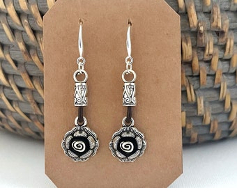 Boho ethnic Earrings/antique silver Roses minimalist boho earrings/dangle earrings/bohemian earrings/drop earrings for women/Christmas gift