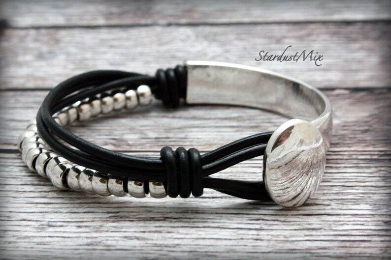 Bracelet Leather Boho jewelry handmade jewelry beaded bracelet | Etsy
