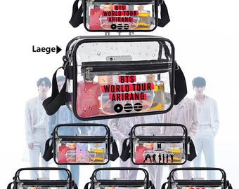 Custom Clear Crossbody Bag, Kpop Transparent Concert Bag, Stadium Approved Clear Purse, Waterproof PVC Shoulder Bag for Music Festival
