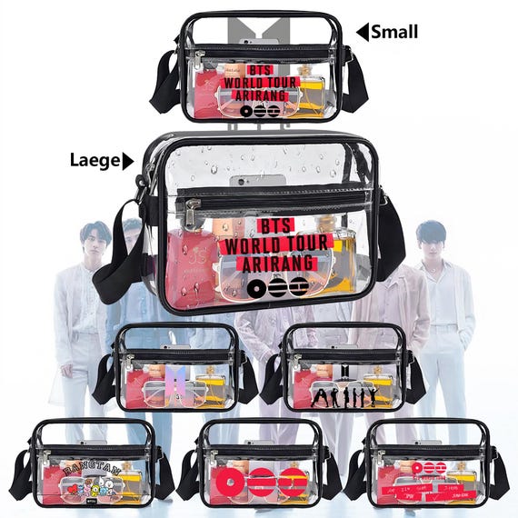 Custom Clear Crossbody Bag, Kpop Transparent Concert Bag, Stadium Approved Clear Purse, Waterproof PVC Shoulder Bag for Music Festival