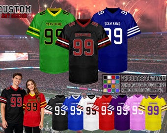 Custom Football Jersey, Personalized Team Name & Number, Unisex Fit